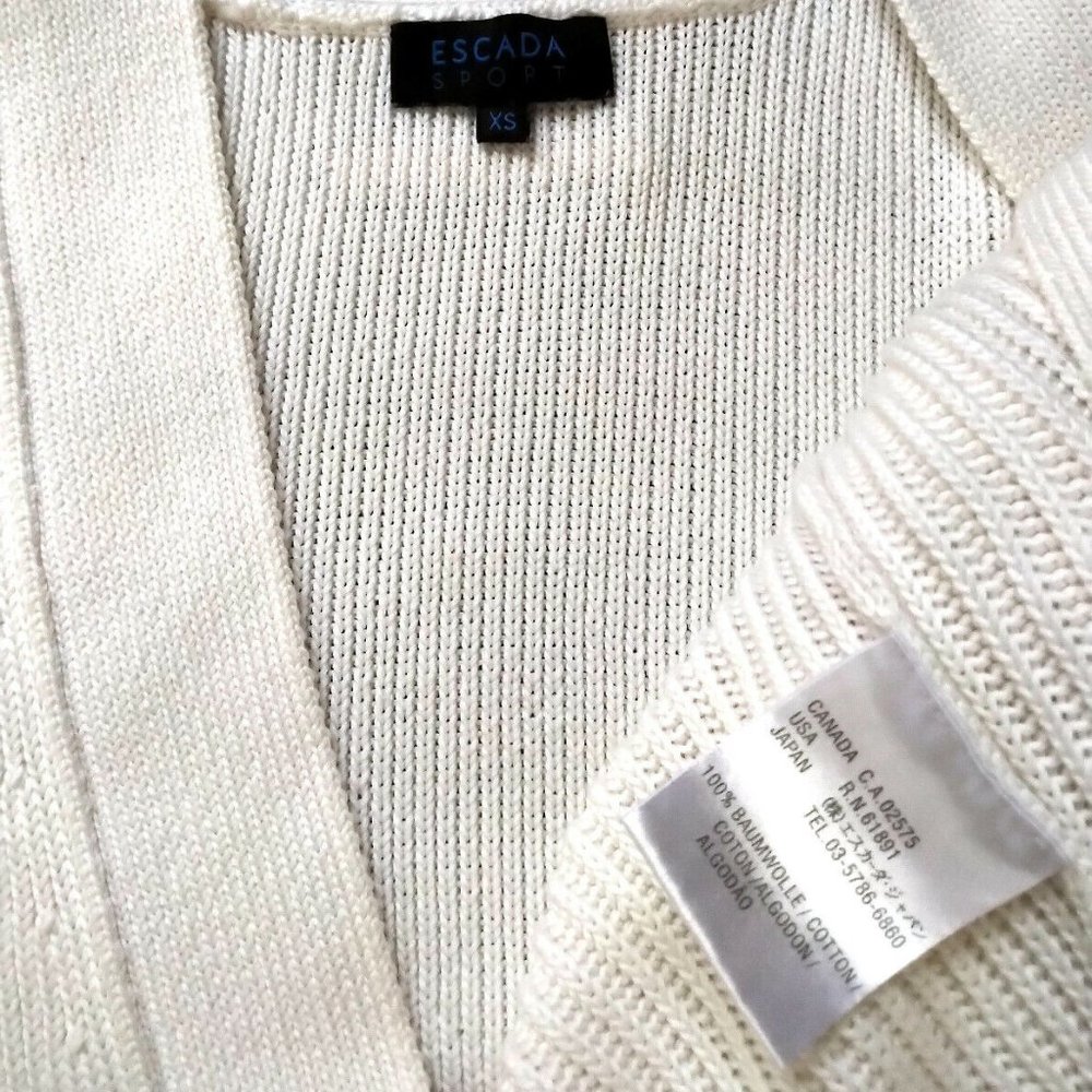 Escada Ivory Babydoll Butterfly Sleeve Cardigan Sweater 36 XS S - Picture 8 of 9
